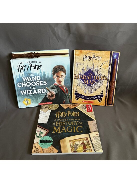 Scholastic Other - Harry Potter Scholastic 3-Book Set: Wand Chooses Wizard Marauders Map History Of